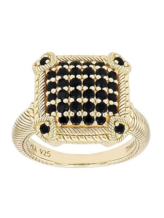 Judith Ripka Jewelry - Judith Ripka Ring Size 6 14K Plated 925 Sterling Silver 0.64CTW BLACK SPINEL
